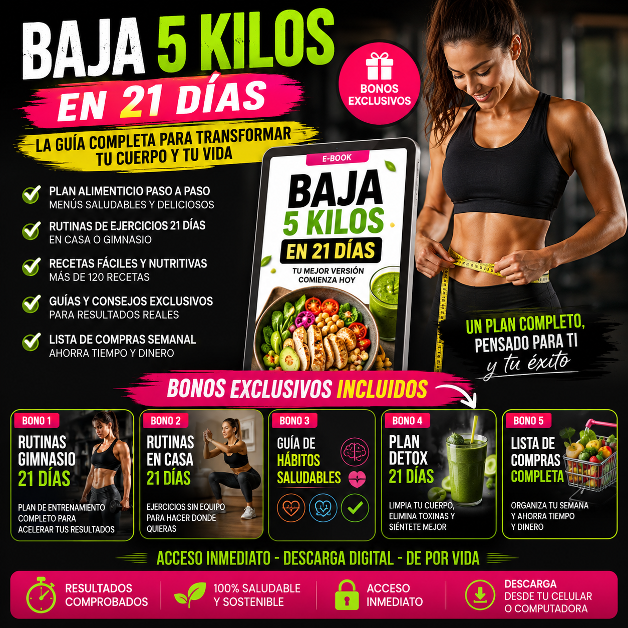 BAJA HASTA 5 KILOS EN 21 DÍAS SIN PASAR HAMBRE